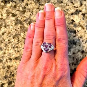 Authentic Amethyst and Tanzanite ring